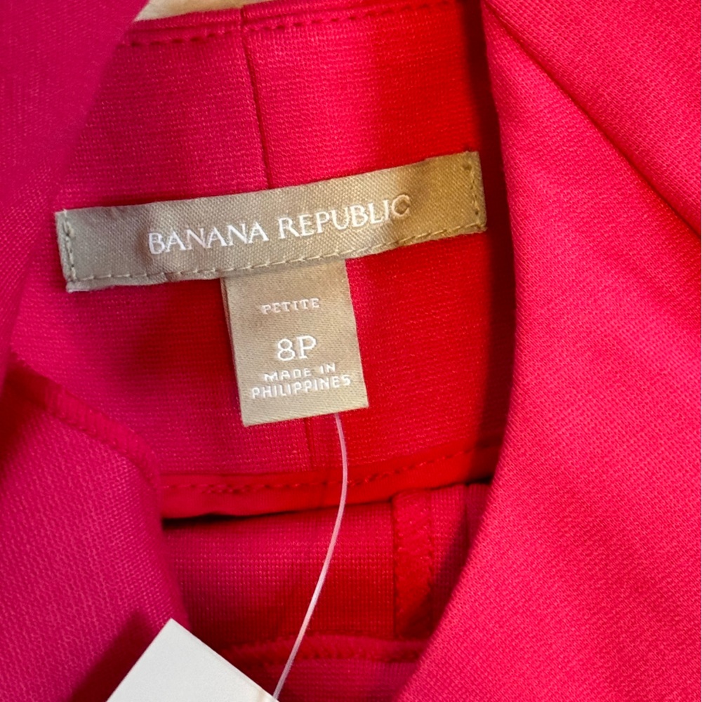 Banana Republic Ponte Skater Dress Fit Flare Criss Cross Back Pink NEW - Picture 9 of 10